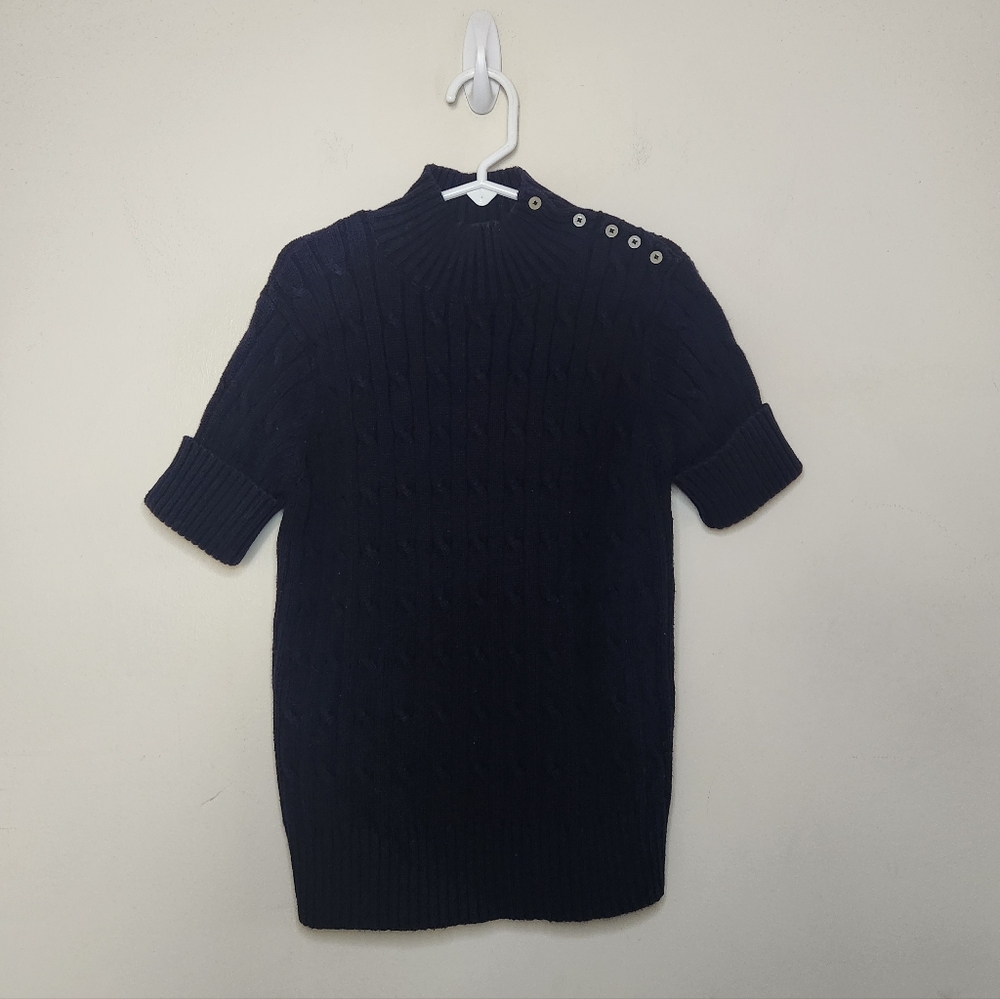 Girls Olive Juice Navy Blue Cableknit Sweater Sz 7
